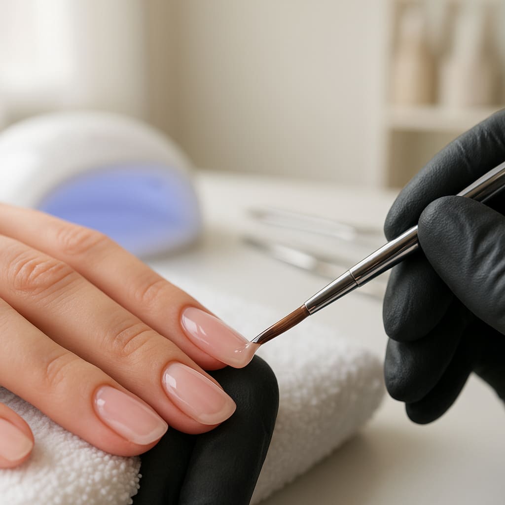 Gel-Nägel werden aufgetragen